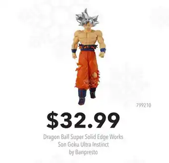 GameStop Dragon Ball Super Solid Edge Works Son Goku Ultra Instinct by Banpresto offer