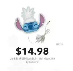 GameStop Lilo & Stitch Neon Light - Wall Mountable by Paladone offer
