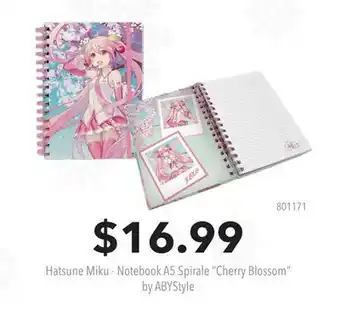 GameStop Hatsune Miku - Notebook A5 Spirale Cherry Blossom by ABYStyle offer
