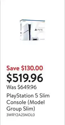 Walmart PlayStation 5 Slim Console (Model Group Slim) offer