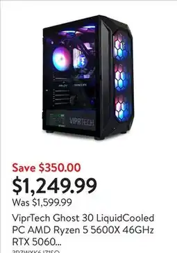 Walmart ViprTech Ghost 30 LiquidCooled PC AMD Ryzen 5 5600X 46GHz RTX 5060 8GB 32G DDR4 1TB SSD Black offer