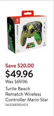 Walmart Turtle Beach Rematch Wireless Controller Mario Star offer