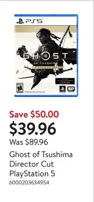 Walmart Ghost of Tsushima Director Cut PlayStation 5 offer