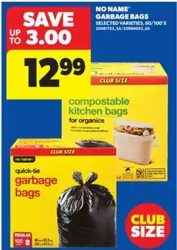 Real Canadian Superstore NO NAME GARBAGE BAGS, 60/100' S offer