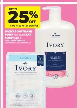 Real Canadian Superstore IVORY BODY WASH PUMP 1035 ML OR BAR SOAP 10X90 G offer