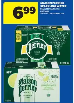 Real Canadian Superstore MAISON PERRIER SPARKLING WATER, 8X330 ML offer