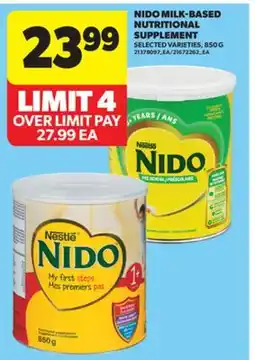 Real Canadian Superstore NIDO MILK-BASED NUTRITIONAL SUPPLEMENT, 850 G offer