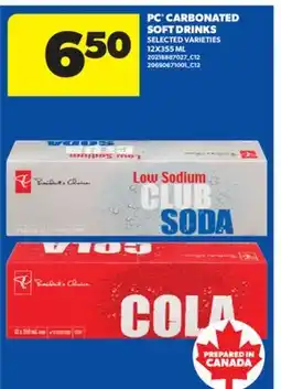Real Canadian Superstore PC CARBONATED SOFT DRINKS, 12X355 ML offer