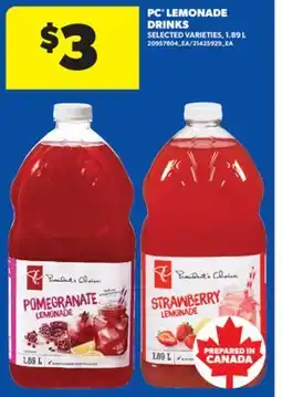 Real Canadian Superstore PC LEMONADE DRINKS, 1.89 L offer