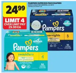 Real Canadian Superstore PAMPERS SUPER BIG PACK DIAPERS, 32-120' S offer