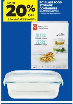 Real Canadian Superstore PC GLASS FOOD STORAGE CONTAINERS offer