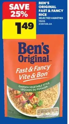 Real Canadian Superstore BEN'S ORIGINAL FAST & FANCY RICE, 132 G offer