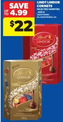 Real Canadian Superstore LINDT LINDOR CORNETS, 600 G offer