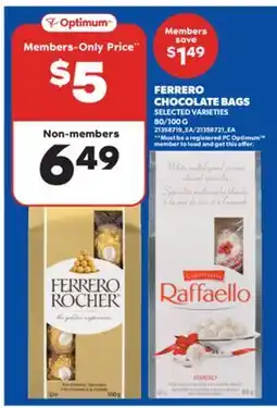 Real Canadian Superstore FERRERO CHOCOLATE BAGS offer