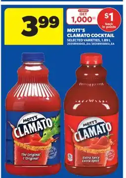 Real Canadian Superstore MOTT'S CLAMATO COCKTAIL, 1.89 L offer