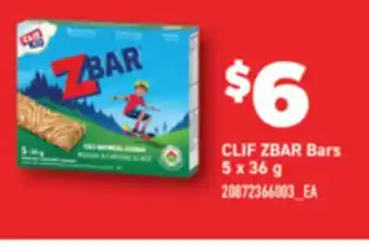 Real Canadian Superstore CLIF ZBAR BARS, 5 X 36 G offer