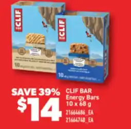 Real Canadian Superstore CLIF BAR ENERGY BARS, 10 X 68 G offer