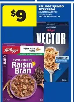 Real Canadian Superstore KELLOGG'S JUMBO SIZE CEREAL, 700 G - 1.05 KG offer