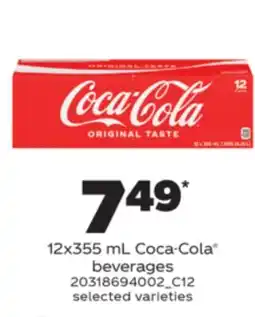 Real Canadian Superstore COCA-COLA BEVERAGES, 12X355 ML offer