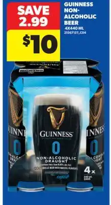 Real Canadian Superstore GUINNESS NON-ALCOHOLIC BEER, 4X440 ML offer