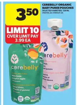 Real Canadian Superstore CEREBELLY ORGANIC BABY PUREE POUCHES, 128 ML offer