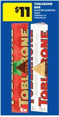 Real Canadian Superstore TOBLERONE BAR, 360 G offer