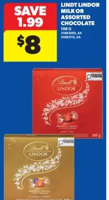 Real Canadian Superstore LINDT LINDOR MILK OR ASSORTED CHOCOLATE, 108 G offer