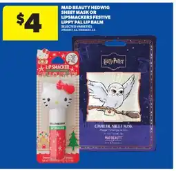 Real Canadian Superstore MAD BEAUTY HEDWIG SHEET MASK OR LIPSMACKERS FESTIVE LIPPY PAL LIP BALM offer