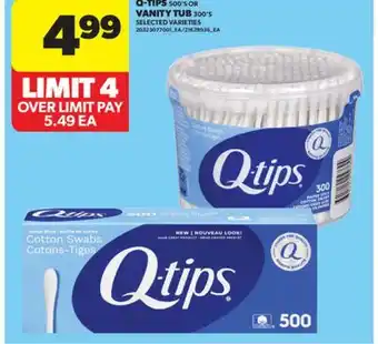 Real Canadian Superstore Q-TIPS, 500'S OR VANITY TUB, 300'S offer