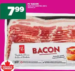 Real Canadian Superstore PC BACON, 500 G offer