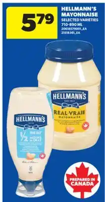 Real Canadian Superstore HELLMANN'S MAYONNAISE, 710-890 ML offer