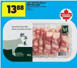 Real Canadian Superstore T&T HOT POT ROLLS BEEF OR LAMB, 340 G offer