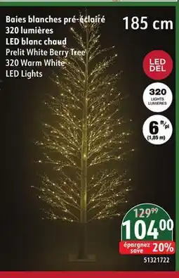 Sushi Shop Prelit White Berry Tree offer