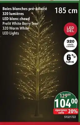 Sushi Shop Prelit White Berry Tree offer