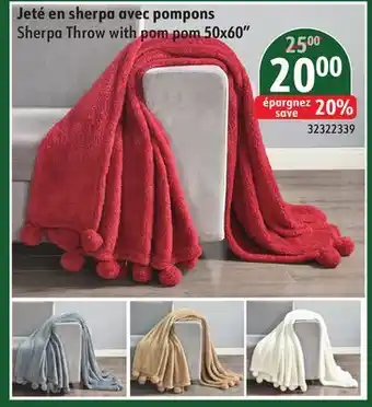Sushi Shop Sherpa Throw with pom pom offer