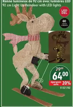 Sushi Shop 92 cm Light Up Reindeer with LED lights offer