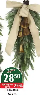 Sushi Shop Mixed Pine Wreath, Garland, Teardrop With Bells 76 cm offer