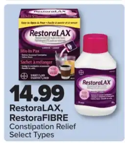 PharmaChoice RestoraLAX, RestoraFIBRE offer