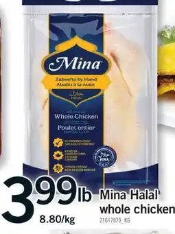 Fortinos MINA HALAL WHOLE CHICKEN offer