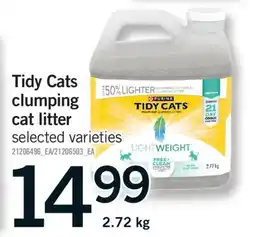 Fortinos TIDY CATS CLUMPING CAT LITTER, 2.72 KG offer