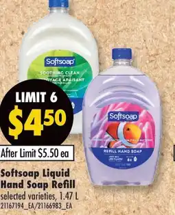 Fortinos SOFTSOAP LIQUID HAND SOAP REFILL, 1.47 L offer