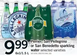 Fortinos PERRIER, SAN PELLEGRINO OR SAN BENEDETTO SPARKLING WATER, 6x1/1.5 L offer