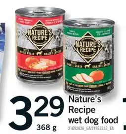 Fortinos NATURE'S RECIPE WET DOG FOOD, 368 G offer