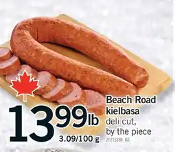 Fortinos BEACH ROAD KIELBASA, 3.09/100 G offer
