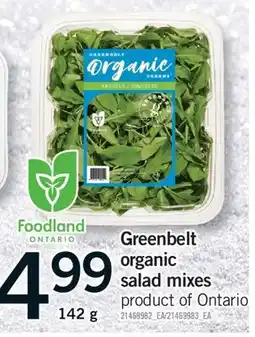 Fortinos GREENBELT ORGANIC SALAD MIXES, 142 G offer