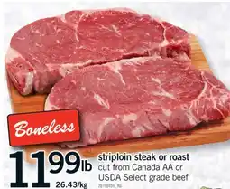 Fortinos STRIPLOIN STEAK OR ROAST offer