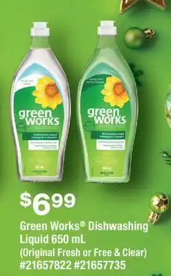 Fortinos GREEN WORKS DISHWASHING LIQUID, 650 ML offer