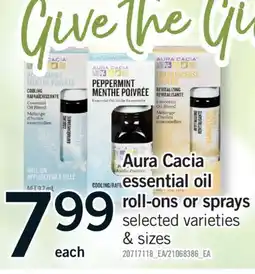 Fortinos AURA CACIA ESSENTIAL OIL ROLL-ONS OR SPRAYS offer