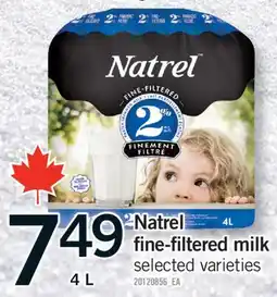 Fortinos NATREL FINE-FILTERED MILK, 4 L offer