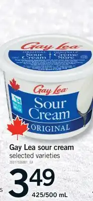 Fortinos GAY LEA SOUR CREAM, 425/500 ML offer